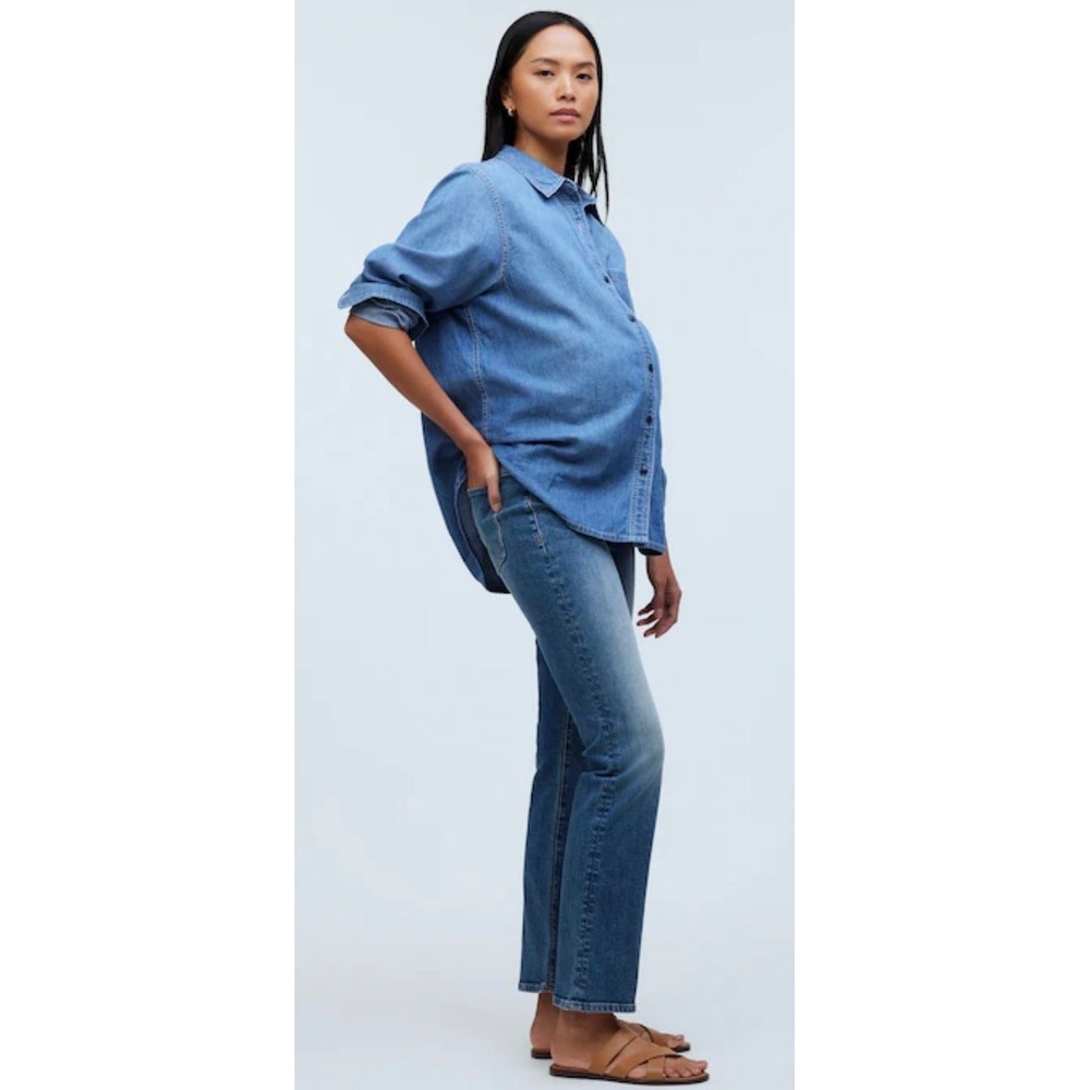 Madewell Maternity Kick Out Jeans Over-the-Belly Medium Wash Blue Size 31 NEW